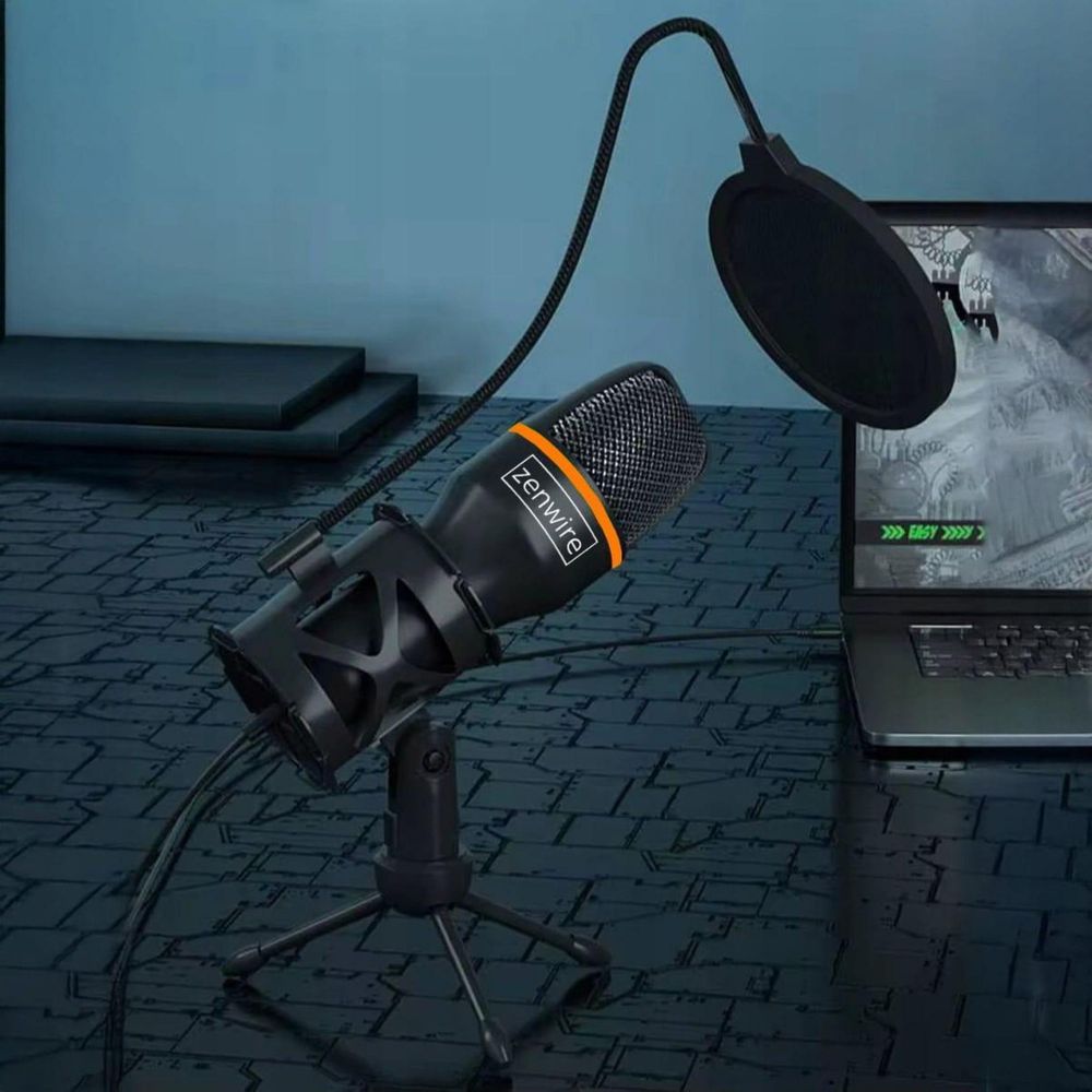 Mikrofon pojemnościowy - Studio - dla PC - Gaming - RGB - USB-C USB 3.0 - Czarny - dla PC