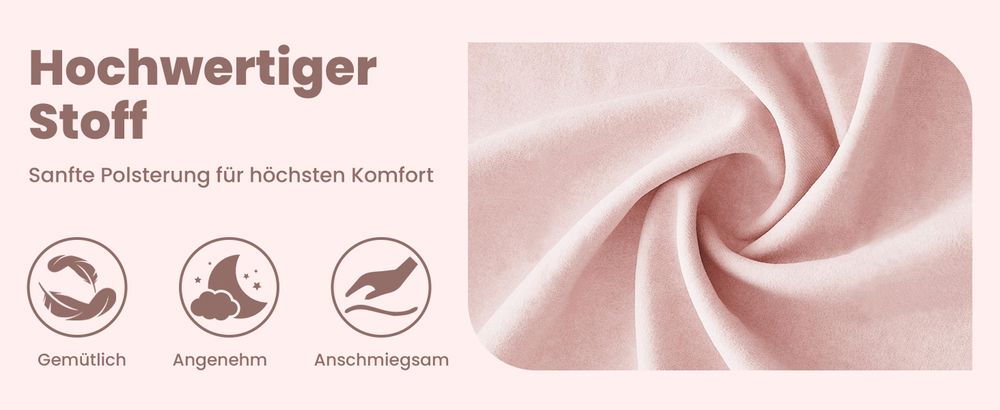 okwish Polsterbett Jugendbett 90×200cm Einzelbett mit Lattenrost und Kopfteil,Knopfpolsterung, Nietenpolsterung,aus Samt, Rosa-ohne Matratze