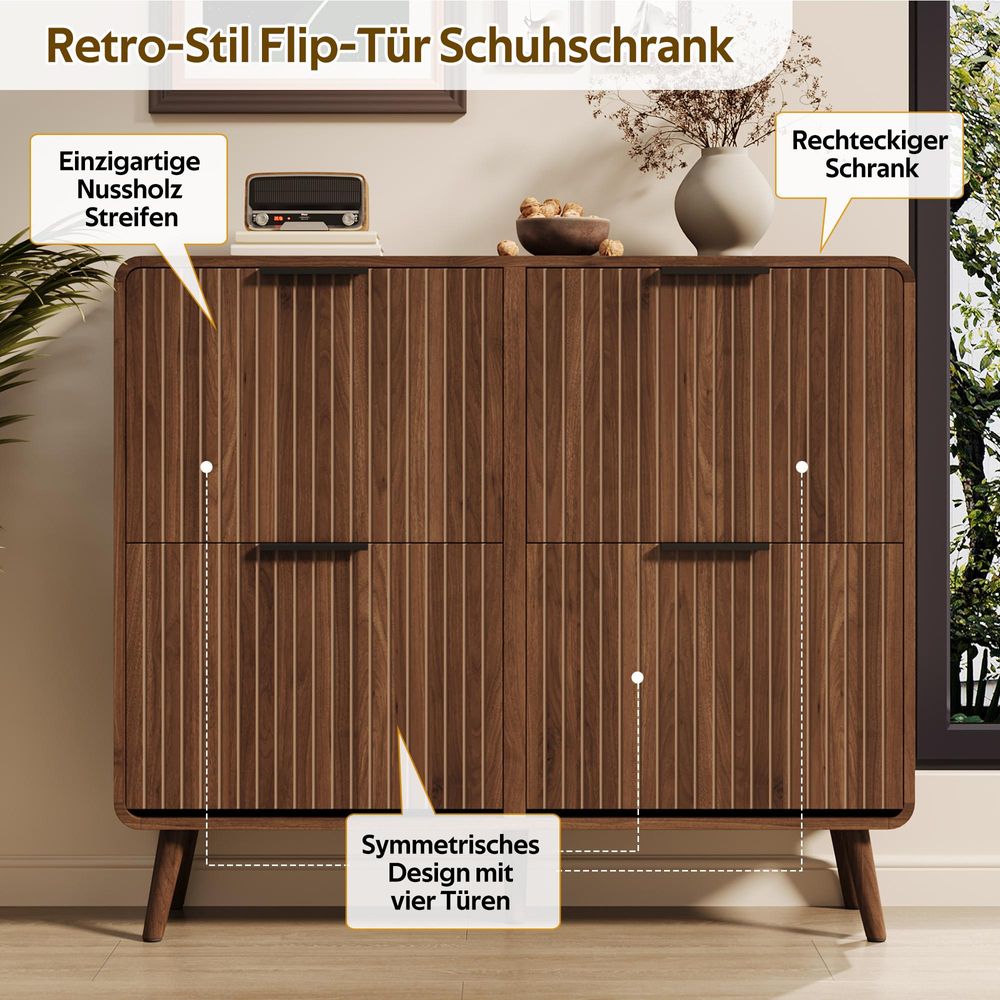 Moderner Schuhschrank im nordischen Stil aus Walnussholz