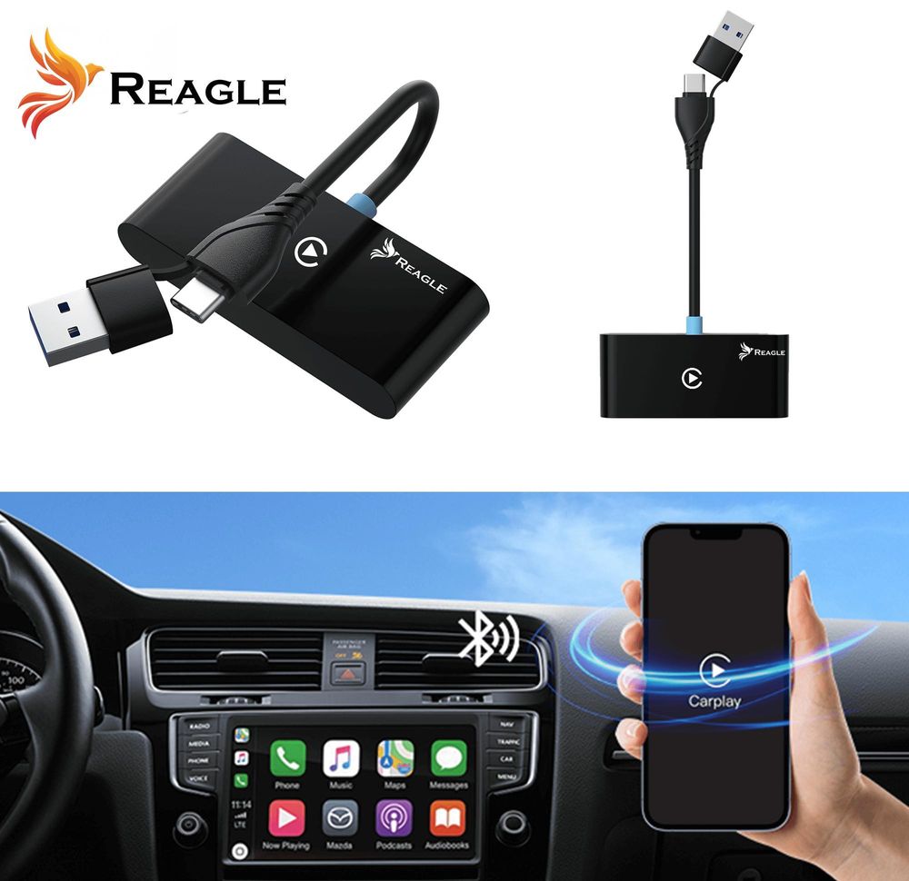 Wireless Adapter Mit Eingebautem Carplay Android Auto Apple Iphone, Kabelloser Mini-Adapter, Plug And Play