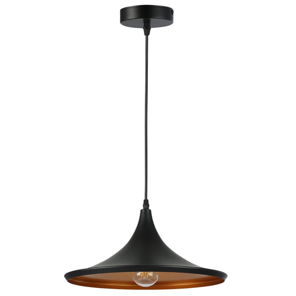 MasterLED Pendelleuchte Mezo Ø36cm E27 Schwarz-Gold – Hängelampe für Esszimmer, Küche & Wohnzimmer