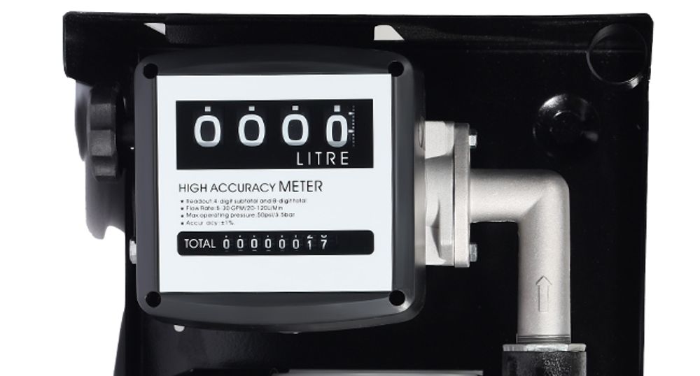 Wiltec Heizöl- und Dieselpumpe 230V/550W 50l/min selbstansaugend Pumpe mit automatischer Pistole, Kraftstoffpumpe, Absaugpumpe