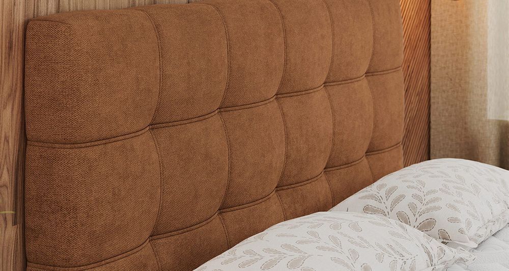 MKS MEBLE Boxspringbett 180x200 mit Matratze, Bett mit Multipocket - Matratze H4 und Topper, Polsterbett 180x200 mit Bettkasten und Kopfteil, ERNI - Braun Velvet