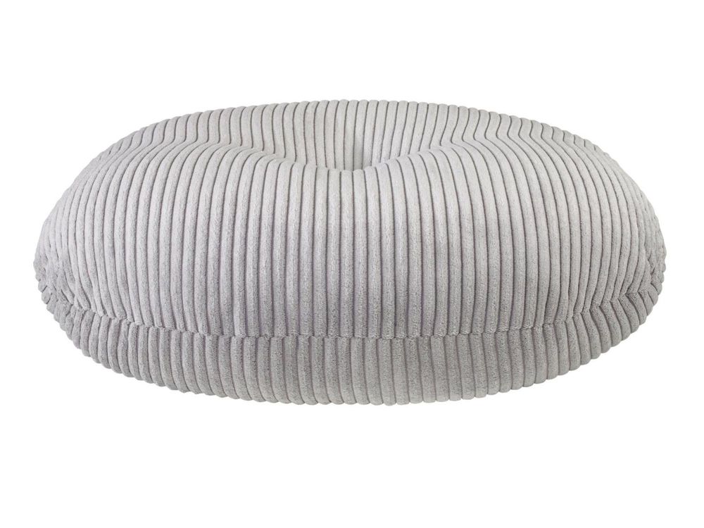 Cuscino da terra rotondo in velluto a coste | grigio | Ø 105 cm | altezza: 25 cm | XDREAM | pouf | cuscino da seduta | cuscino da yoga
