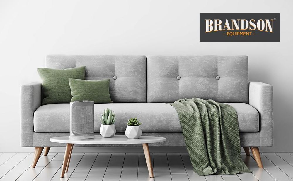 Brandson Heizlüfter 1500W, Keramik Heizlüfter mit Thermostat, 2 Leistungsstufen, Überhitzungsschutz, Automatische Abschaltung, Umkippschutz, 40° Oszillation, energiesparend, Weiß/Silber