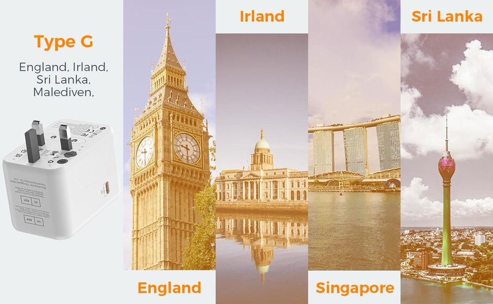 65W Reiseadapter Weltweit Universal Reisestecker mit 1 USB A 4 USB C Internationaler Steckdosenadapter für Deutschland USA England Australien