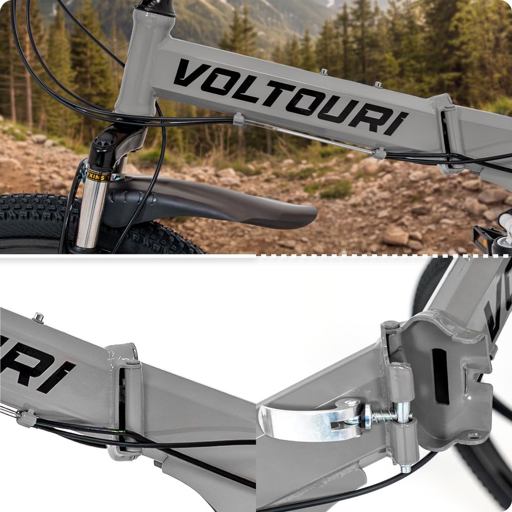 Voltouri Klappbares Mountainbike 26" – 21 Shimano-Gänge, Doppelfederung, Scheibenbremsen