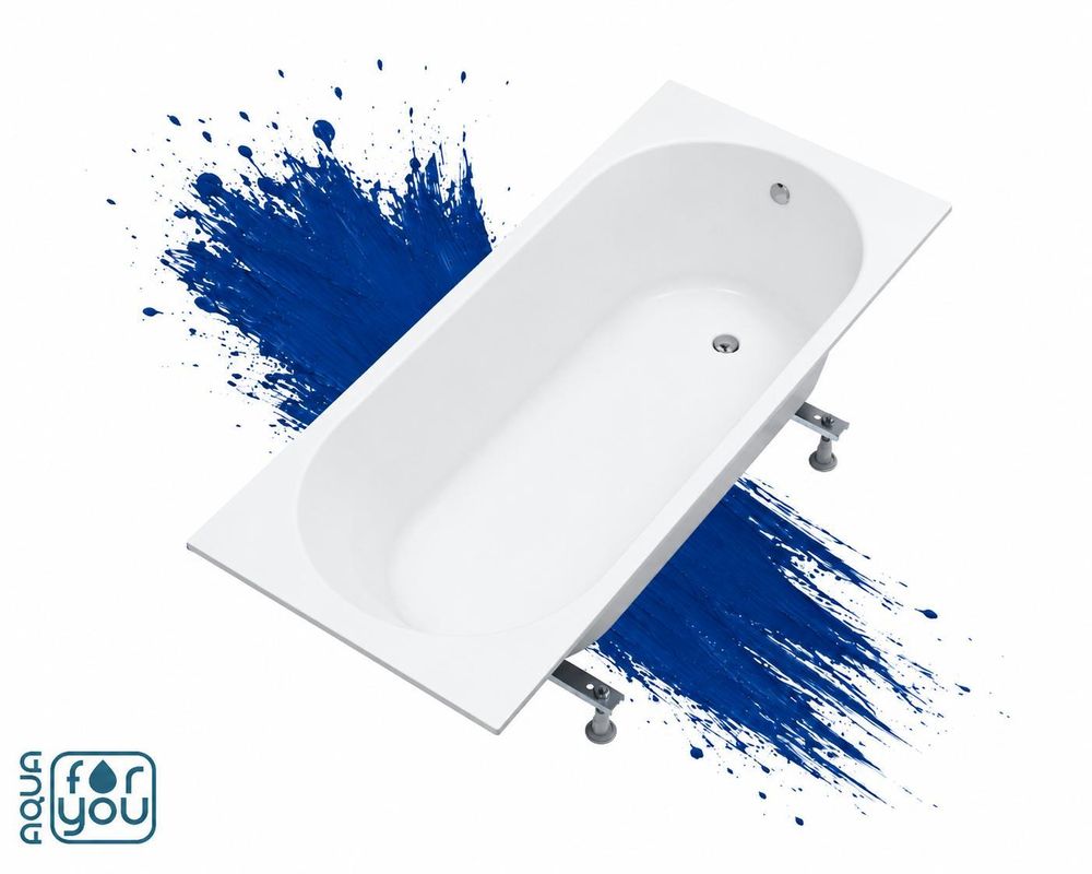 Vana AQUA for you KRONOS OVAL Slim 150×70 bílá, včetně sifonu a nožiček v balení, Koupelnové vany, Vybavení koupelny, Vestavná vana, vana do koupelny