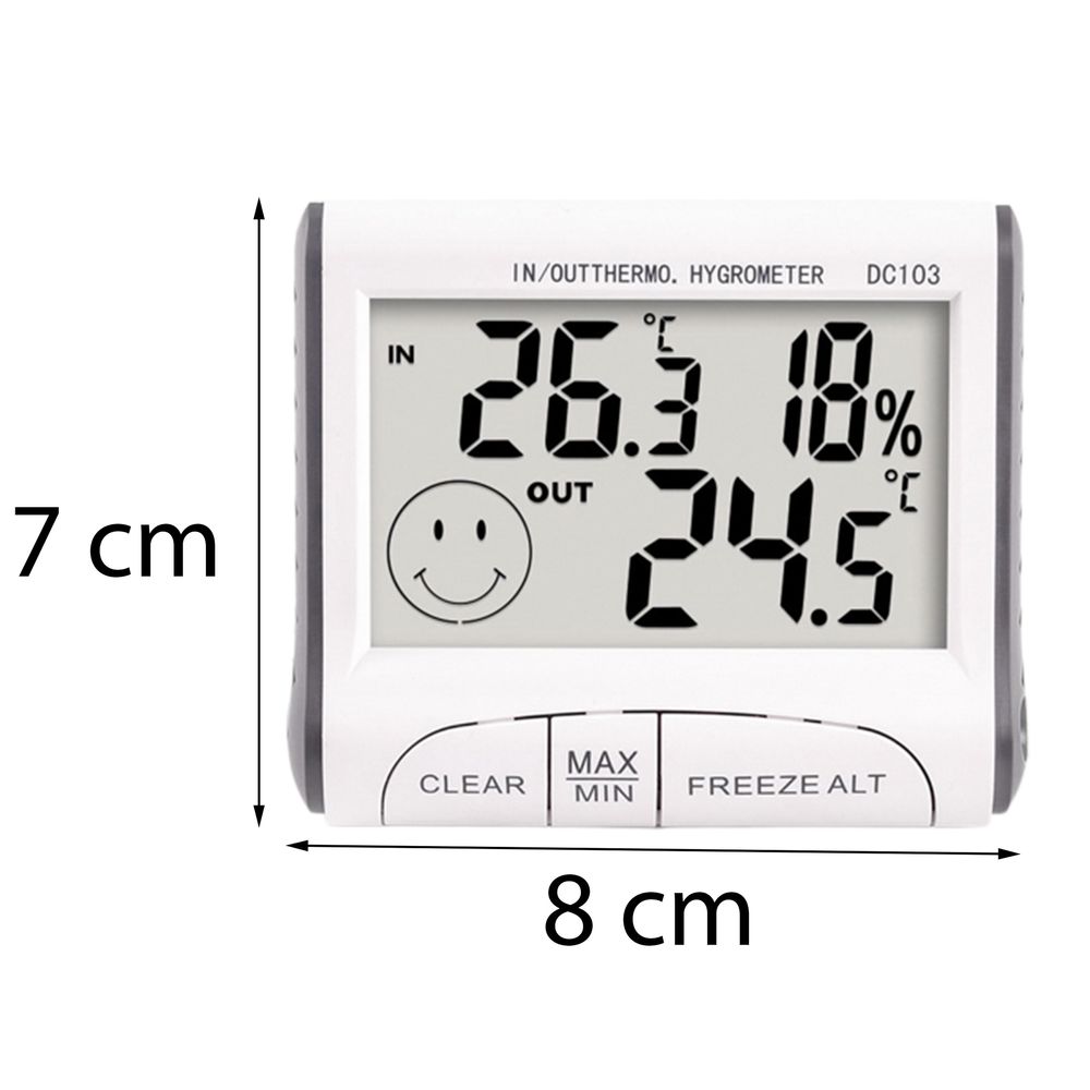 Digital Thermometer mit Aussenfühler Hygrometer Innen Temperatur Luftfeuchtigkeitmessgerät Messung Temperaturmessung Celsius Fahrenheit Retoo