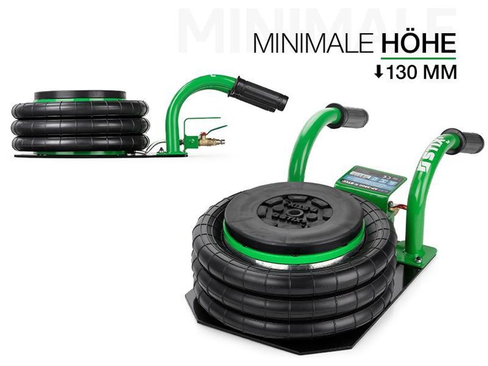 Pneumatischer Wagenheber APK-3500 3,5T mit Hubhöhe 130–430 mm