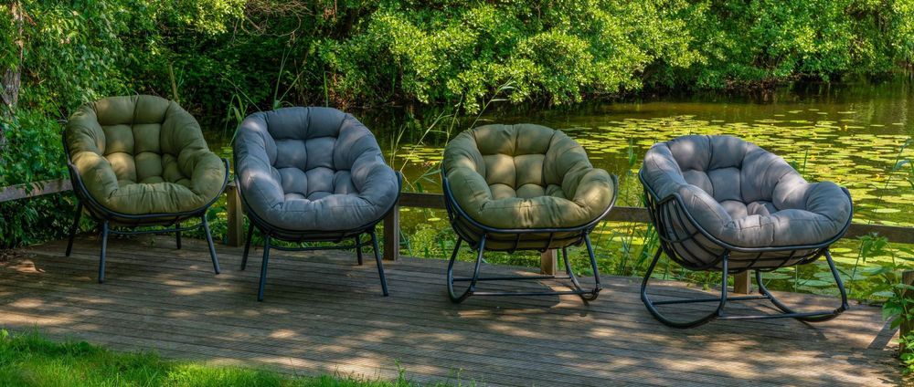 Lesli Living Schaukelsessel Cozy Olive anthrazit/olivgrün