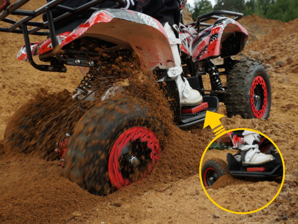 Actionbikes Motors Elektro Kinderquad Torino | 1000 Watt - 36 V - Pocket Quad bis 24 km/h - 3 Stufen - Kinder Elektroquad (Gelb Graffiti)