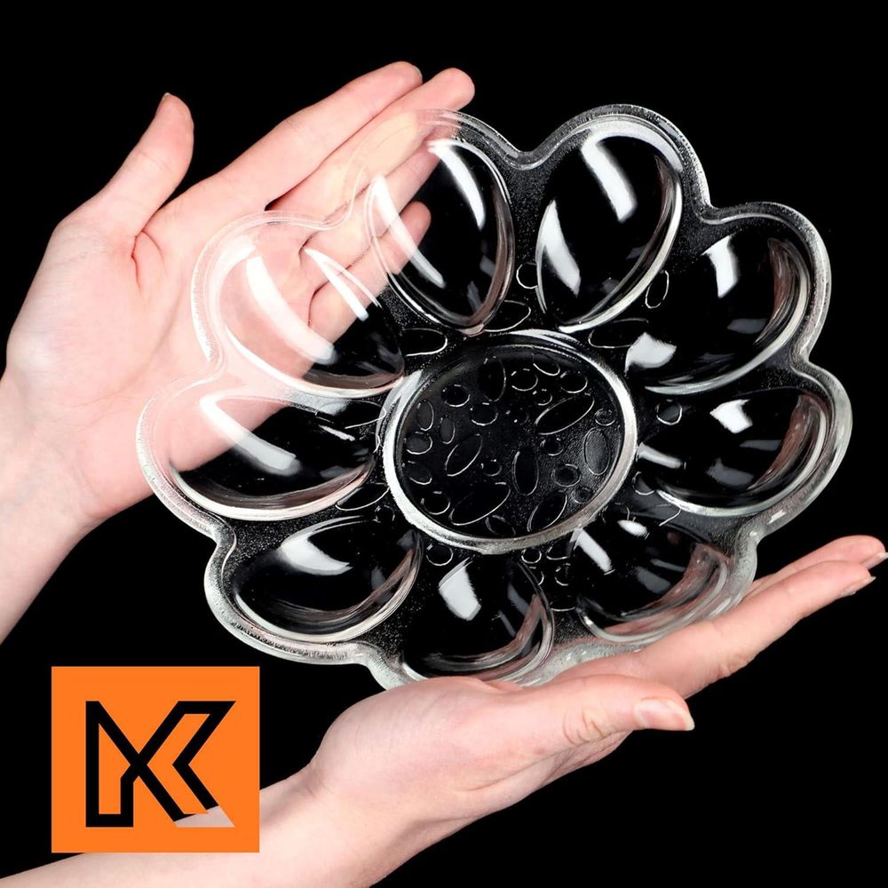 KADAX Eierteller "Ferry", aus Glas, Teller für Eier, Eierplatte, Eierbecher, 21 cm, Transparent, 2 Stück