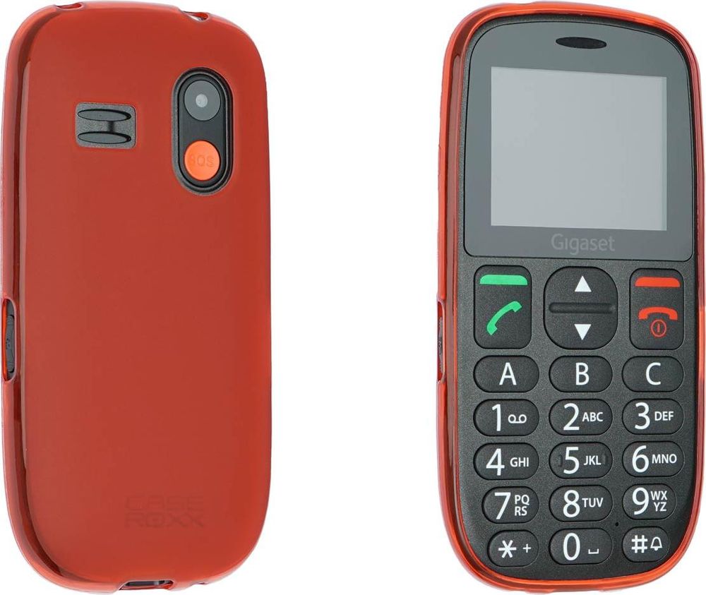 caseroxx Schutz-Hülle TPU-Hülle kompatibel mit Gigaset GL395, Gummi Handy Tasche rot