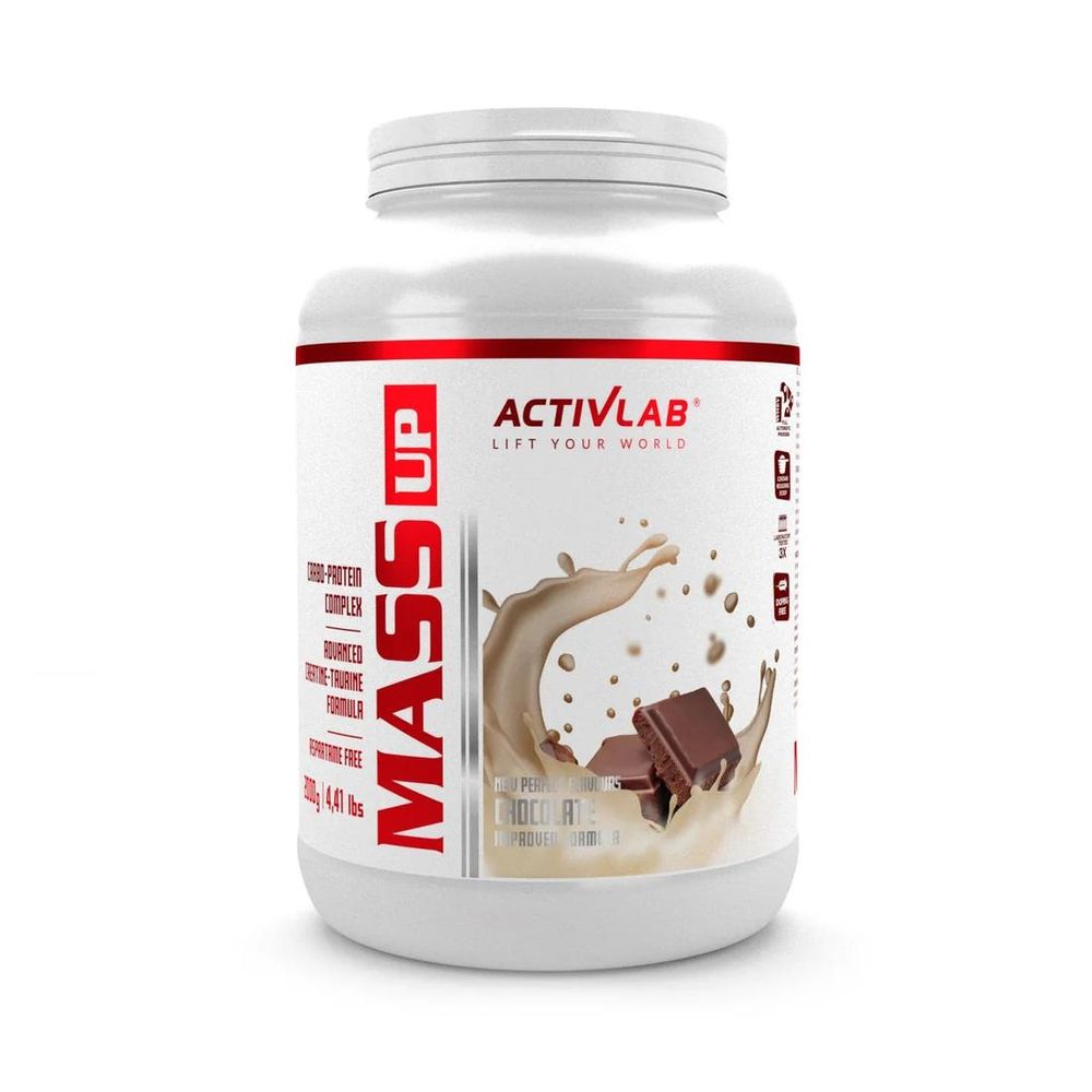 Activlab Mass Up Gainer 2000 g, Schokolade, Weight Gainer, Kohlenhydrate + WPC Protein, Kreatin, Taurin, Masseaufbau