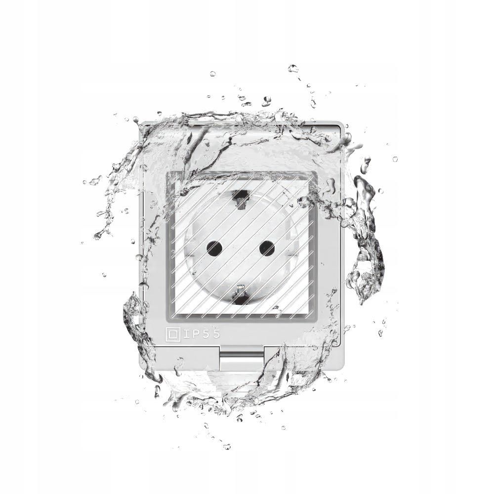 Inteligentne Gniazdo Natynkowe Zewnętrzne WiFi Tuya IP55 16A 230V Pomiar