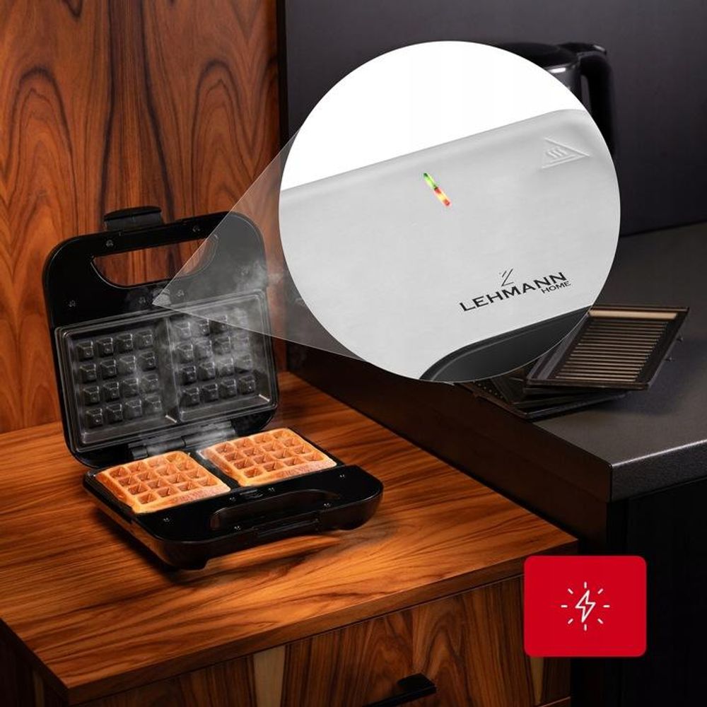 Opiekacz do kanapek Toster LEHMANN TOAST Sandwich Grill Gofrownica Panini 3w1 mocny 1200
