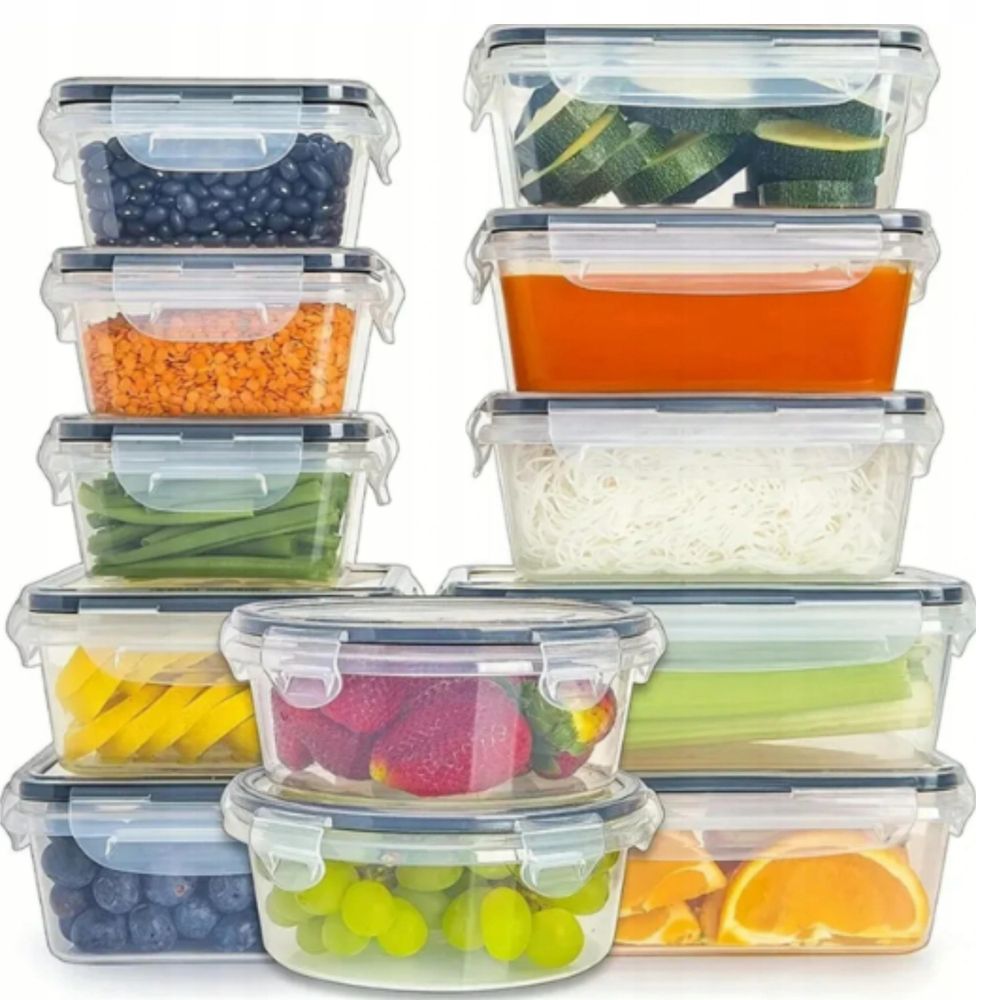 Zestaw 12x lunchbox pojemniki na żywność - szczelne pudełka z pokrywką XXL
