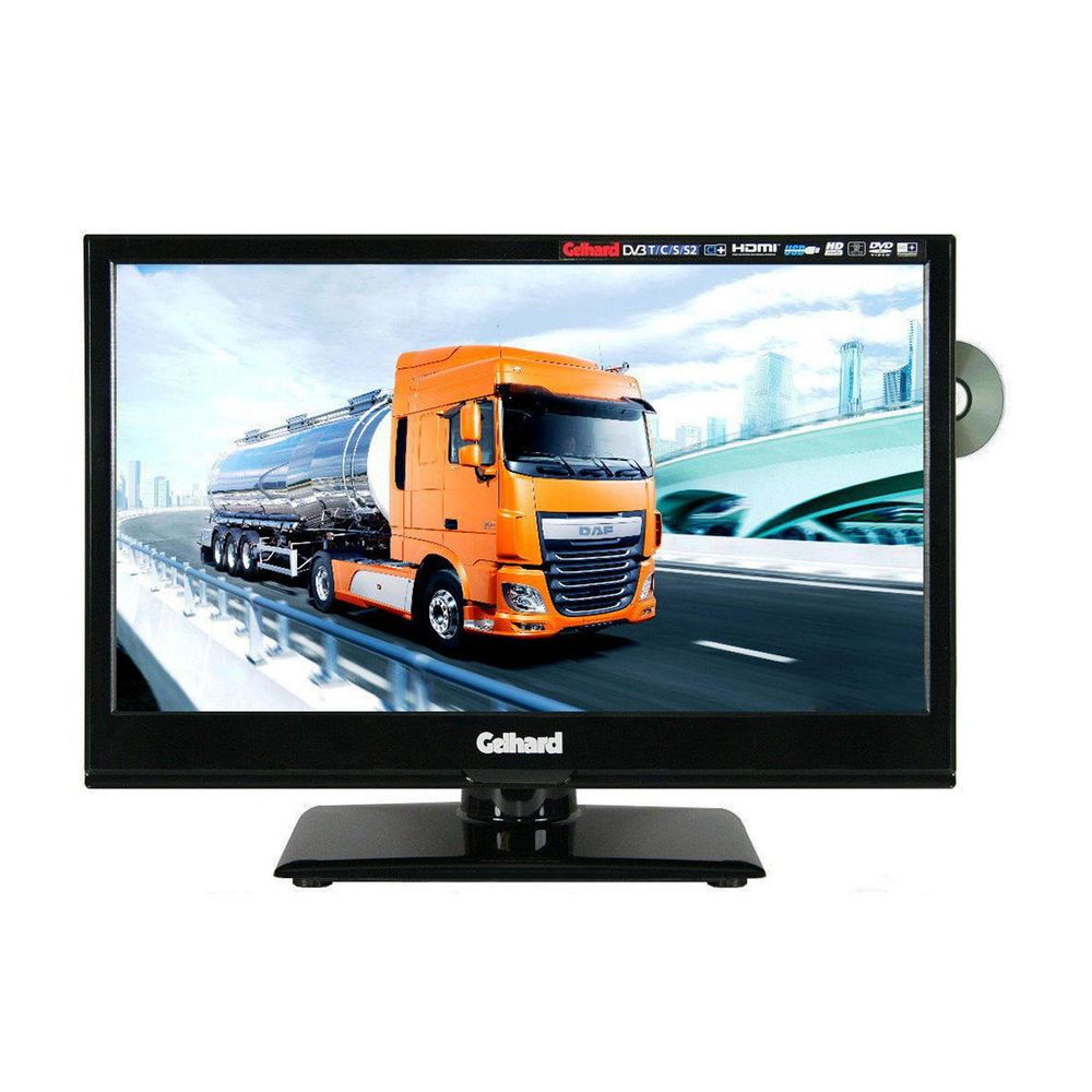 GTV-1682 LED-TV 16 Zoll Fernseher Gelhard DVD Full HD 12V/24V/230V mit PVR-Funktion /LKW