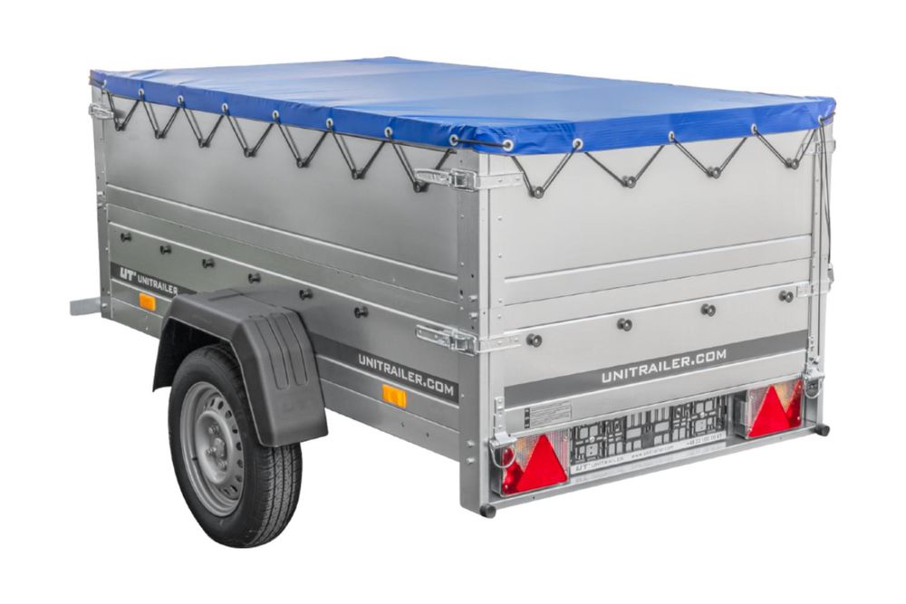 Kippbarer Pkw Anhänger GARDEN TRAILER 200 KIPP mit zusätzlichen Bordwänden, Stützrad und Flachplane