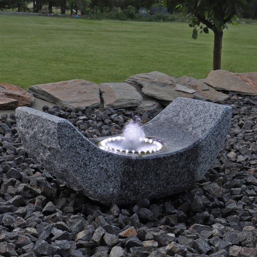 CLGarden Granit Springbrunnen SB15-2 Gartenbrunnen mit LED Beleuchtung Garten Wasserspiel Stein Brunnen
