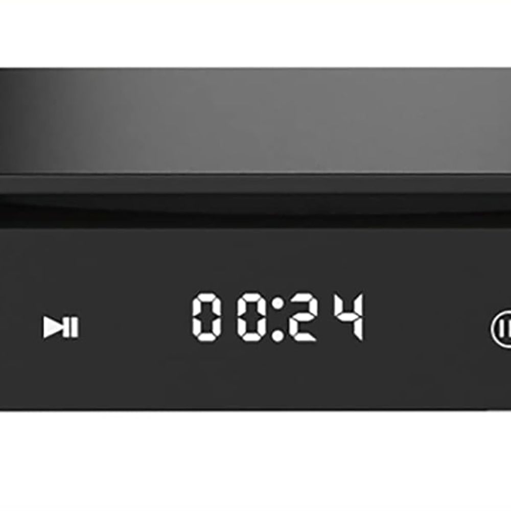ZELURXX HD DVD-Player, VCD, tragbarer Videoplayer, Multifunktionsplayer, 1080P, Anti-Skip, mit Fernbedienung, Schwarz