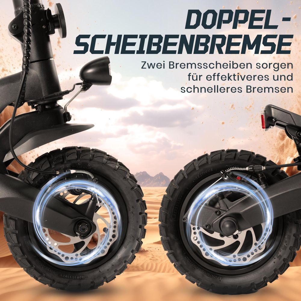 Draixcor T8 E-Scooter mit ABE, 10 Zoll Luftreifen, 48V 15Ah, 500W Antrieb, bis 80 km, Blinker, faltbar