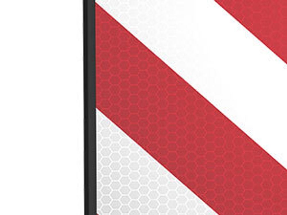 Wiltec 2in1 rot weiße Warntafel Spanien und Italien aus Aluminium mit Befestigungslöchern 500x500 mm reflektierend Warnschild für Fahrradträger und Heckträger zur Kennzeichnung überstehender Ladung