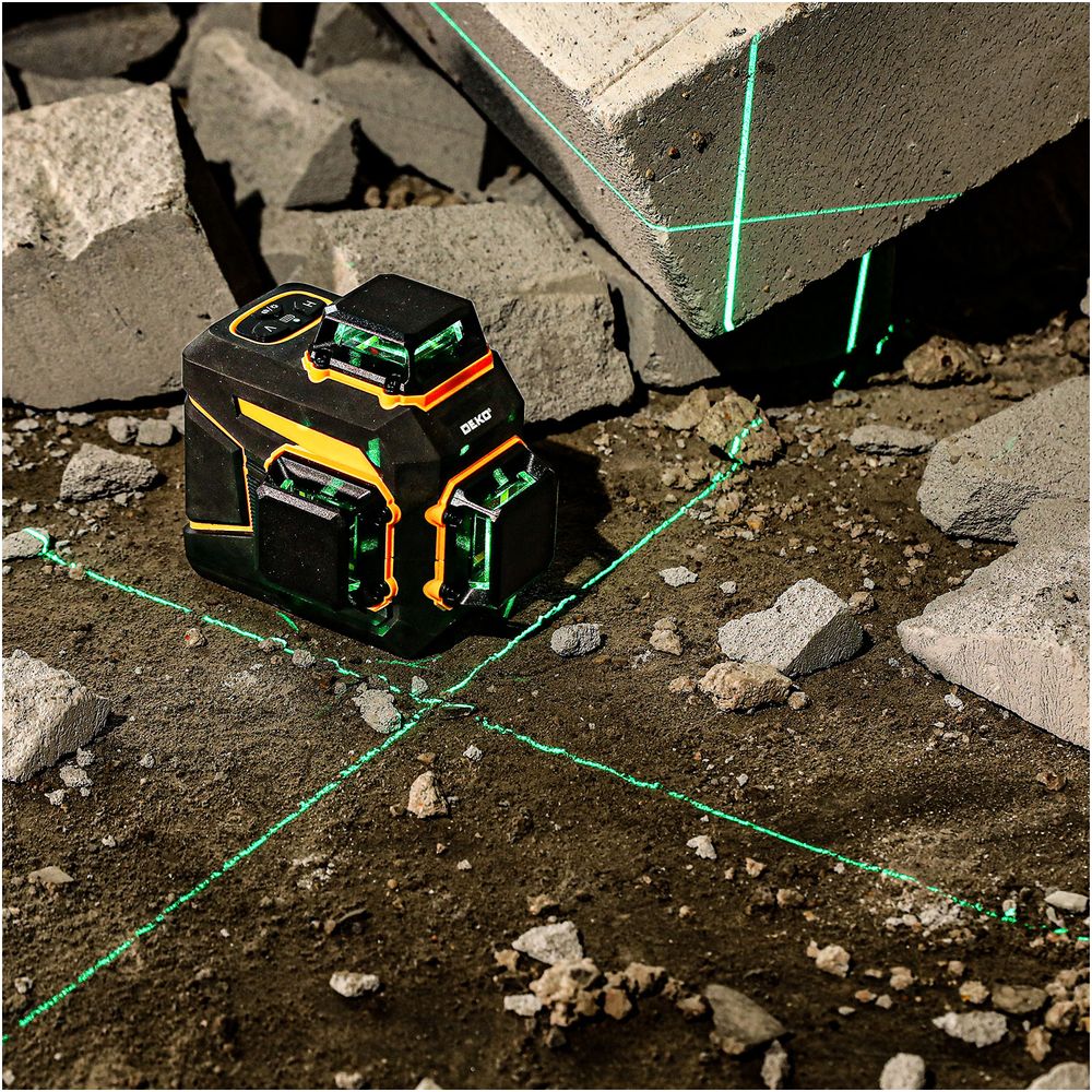Poziomica laserowa DEKO płaszczyznowa 3D laser krzyżowy 360 zielony