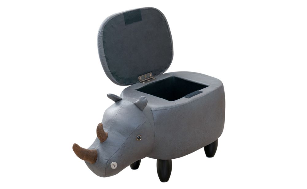 SVITA Tierhocker Stauraum Kinderhocker Sitzhocker Kinderzimmer Sitzbox Nashorn