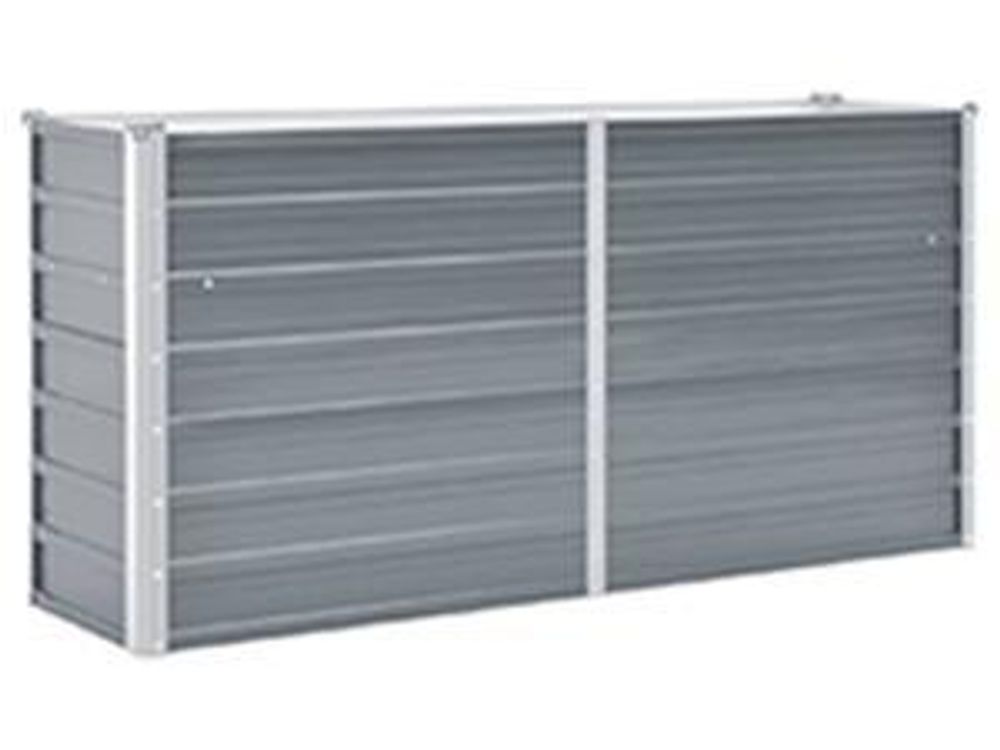 vidaXL Garten-Hochbeet Verzinkter Stahl 160x40x77 cm Grau