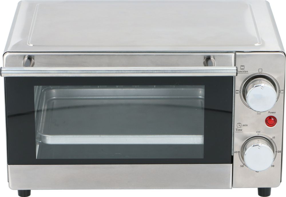 Backofen 24 Volt 300 Watt für LKW, Wohnmobil oder Boot von ALL Ride, Drehschalter für Backen, Grillen oder Toasten, Timer mit Glocke, Edelstahl, Sicherheitsglas, Volumen 9 L, Kabel ca. 1,5 m