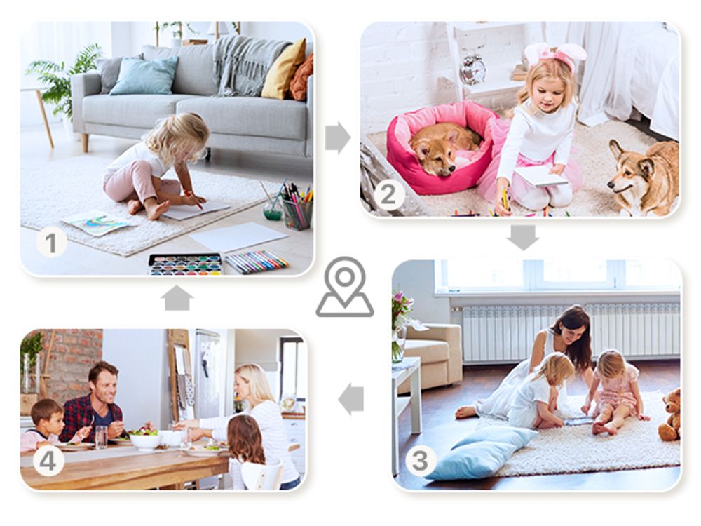 ZOSI 4K WLAN Überwachungskamera mit 1,44" Monitor, 8MP Innen Kamera 360° Schwenkbar, 2-Wege-Videoanruf, 2,4/5Ghz WiFi, AI Personenerkennung, C519M