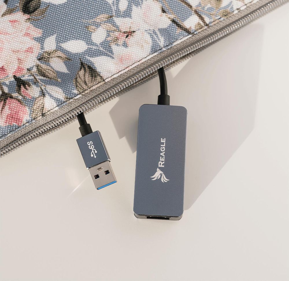 USB A zu Ethernet Adapter 2.5Gbps LAN Karte RJ45 Netzwerkadapter 2500Mbps für Laptop PC Computer Gaming Stabile Verbindung Aluminium Silber Reagle