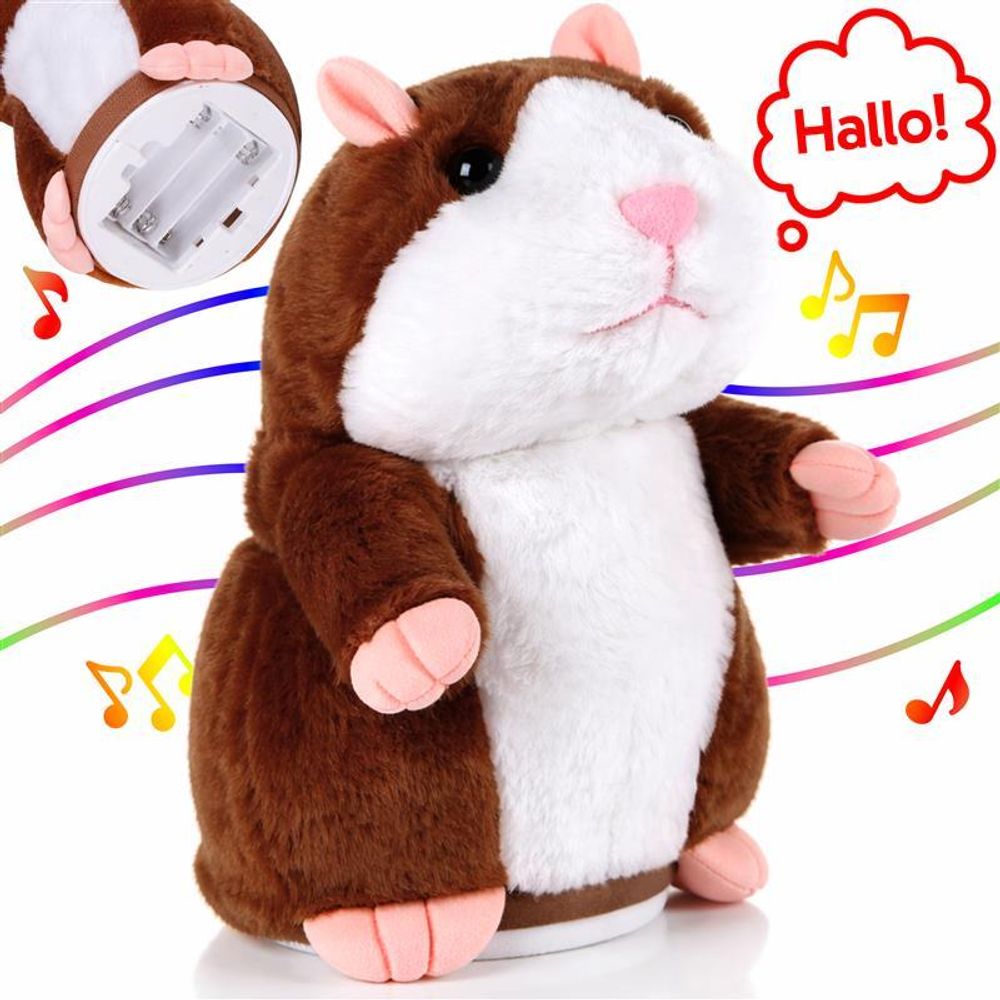 Sprechende Plüschtier Hamster Wiederholt Elektronische Haustiere Spielzeug für Baby Kinder wiederholt-Funktion Talking plüschhamster Geschenke Retoo