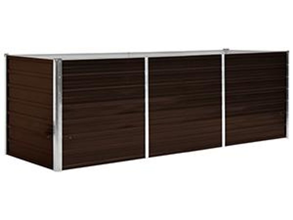Letto da giardino rialzato Marrone 240 x 80 x 77 cm Acciaio zincato