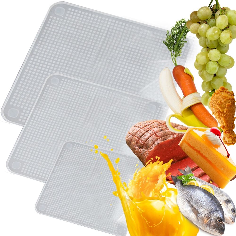 Dehnbare Silikondeckel 4 Teiliges Silikon Stretch Deckel Wiederverwendbar Silikon Abdeckung Universal Frischhalte Deckel Transparent Retoo
