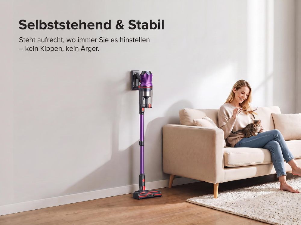 Lubluelu G20 80000Pa Akku Staubsauger Handstaubsauger Staubsauger Kabellos 450W Stielstaubsauger 60 Min Laufzeit mit Smart Display Anti Verwicklung
