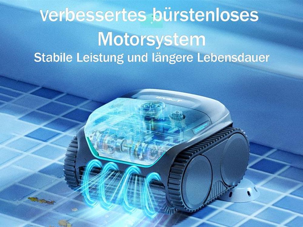 Wybot C2, Roboter-Pool-Reiniger, Pool, Schwarz, Grün, Boden, Wand, Wasserlinie, Oberirdischer Pool/eingelassener Pool, 180 µm