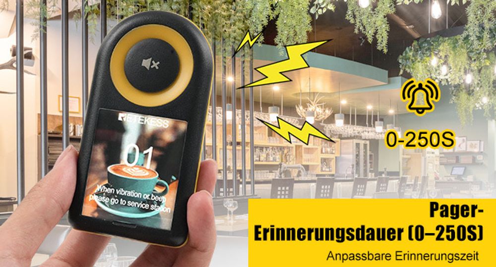 Retekess TD169 Restaurant Pager, Küchenkleingeräte mit 500M, 31 Anrufmodi, 300 mAh Akku, IP67, Pager Pieper für Hotel, Bar, Café (20 Pagers)
