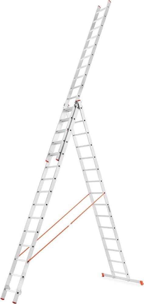 Higher 73PRO Profi Aluleiter Vielzweck- Leiter 3x14 Sprossen 11 m EN-131-1