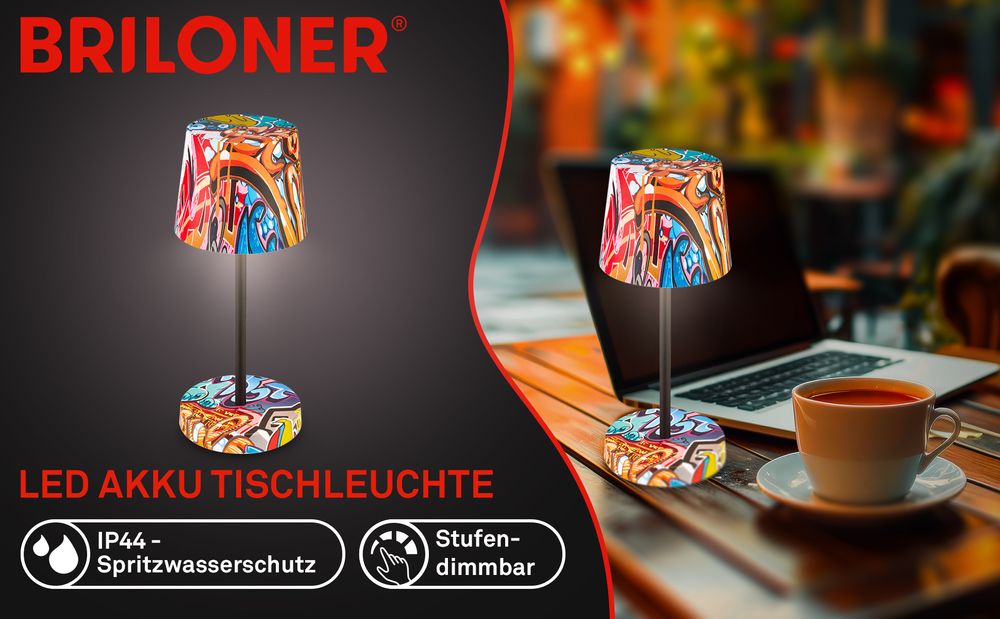 LED Tischlampe Akku IP44 Tischleuchte kabellos Aussen/Innen Dimmbar Touch