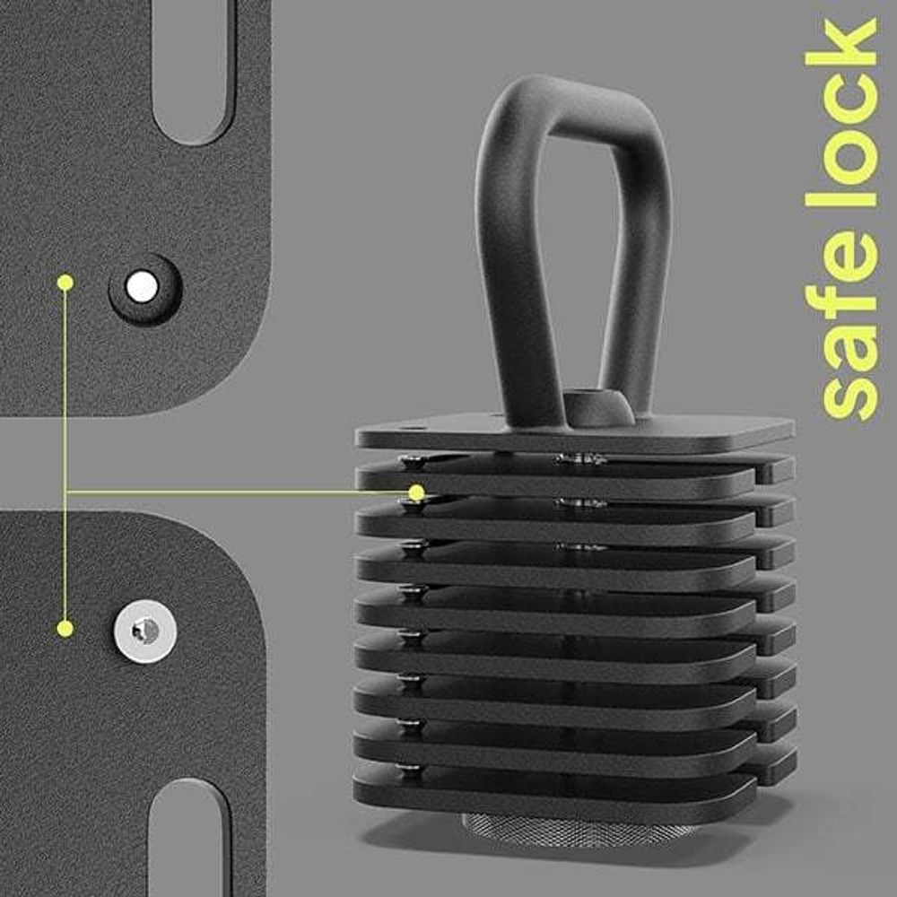Zipro Square Kettlebell Verstellbar 19 kg – Erweiterbare Kugelhantel aus Stahl Eckiges Design Hantel Set für Crossfit & Krafttraining Komfort Anti-Rol