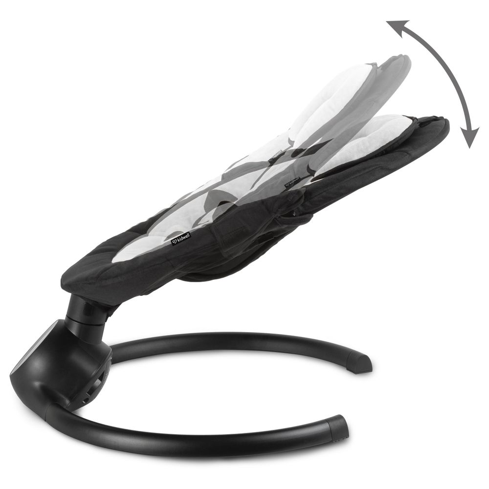 Kidwell REVE Elektrische Babywippe & Babyschaukel – Schaukel mit App-Steuerung, Bluetooth, Timer, Spielbogen & Moskitonetz (Black/Silver)