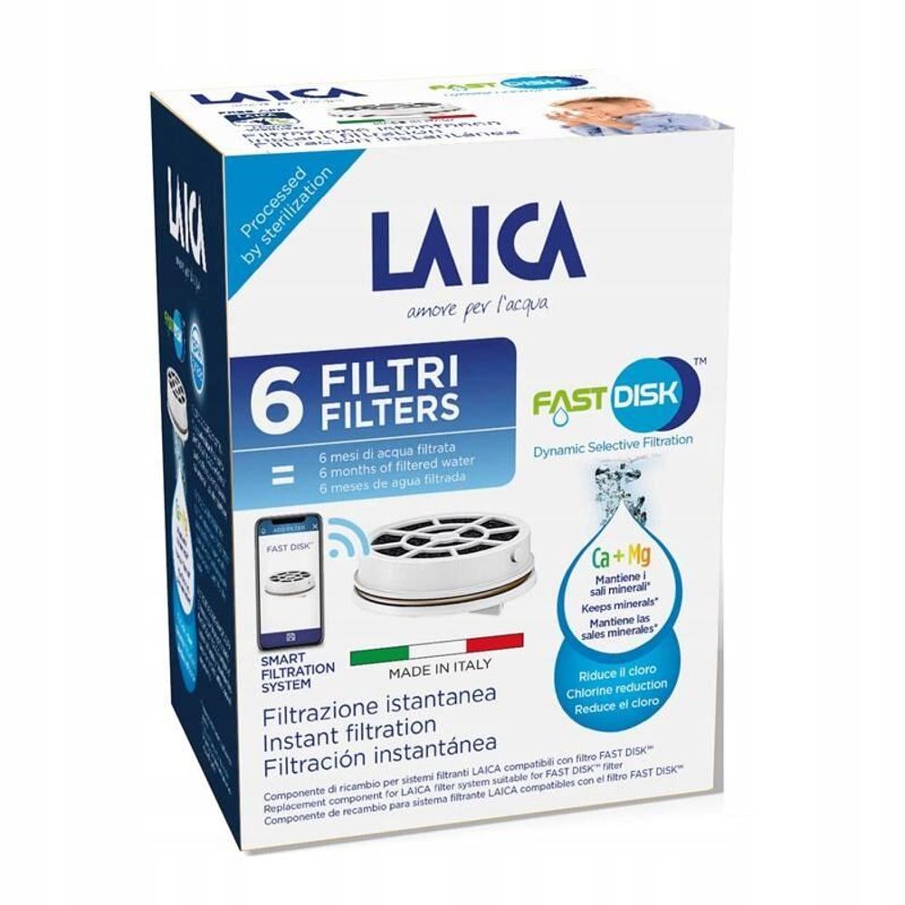 LAICA FAST DISK FD06 Filterkartuschen im Set mit sechs Stück