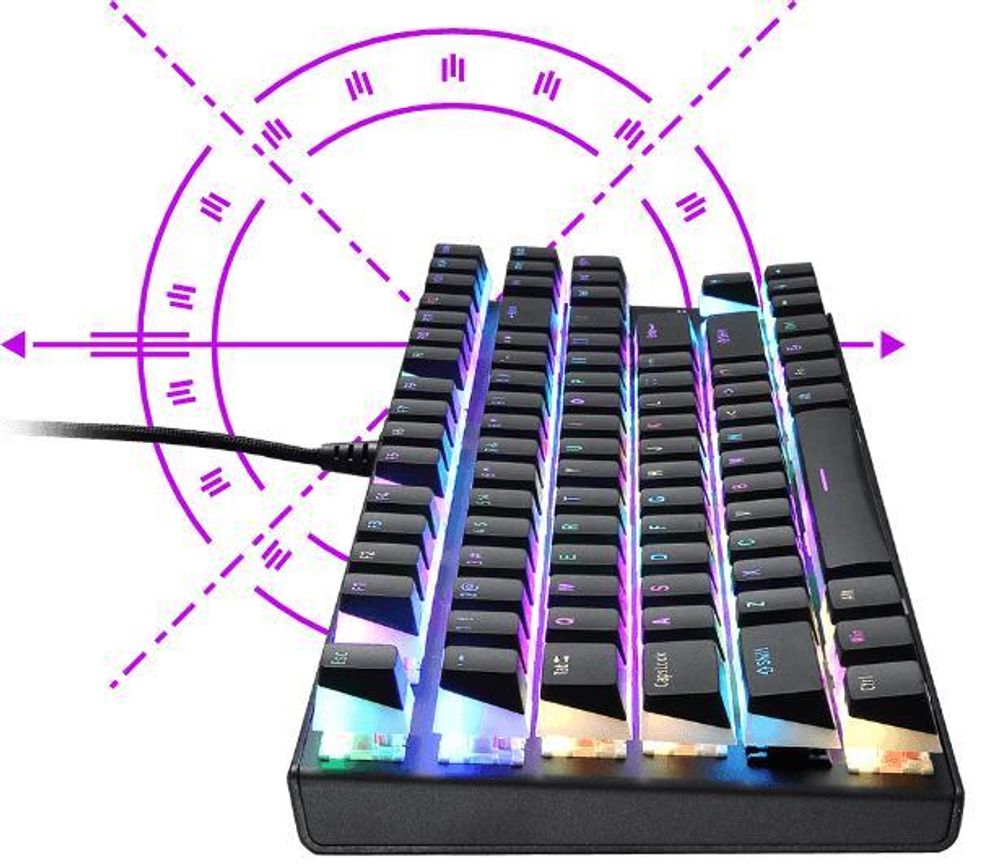 PREYON Brown Blitz Claw Gaming - Klawiatura mechaniczna TKL bez klawiszy numerycznych, przełączniki Gateron Brown, klawisze w kolorze "pudding", podświetlenie RGB, obudowa z aluminium, klawiatura PC, kolor czarny