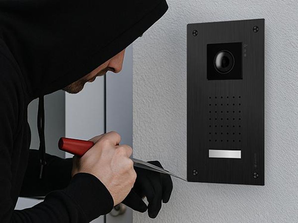 Entri L Video Türsprechanlage, 1 Familienhaus mit 7-Zoll Monitor, 2-Draht, Unterputz, Video Türklingel Smartphone App, Full HD Kamera, schwarz