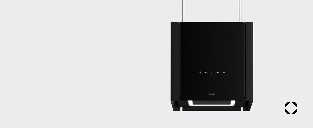 Klarstein Velaire Dunstabzugshaube Deckenhaube 40 cm -  , 601 m³/h Luftstrom, Touch-Bedienung, LED, Liftfunktion, Leise, Abzugshaube, Schwarz