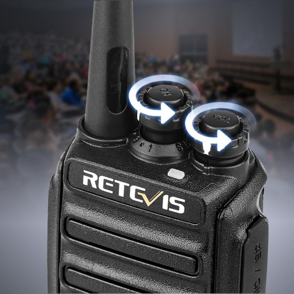 Rádiostanica Retevis RT24, 16 kanálov VOX Squelch ručná rádiostanica Nabíjateľná s náhlavnou súpravou USB nabíjacia kolíska, pre školu, hotel, staveni
