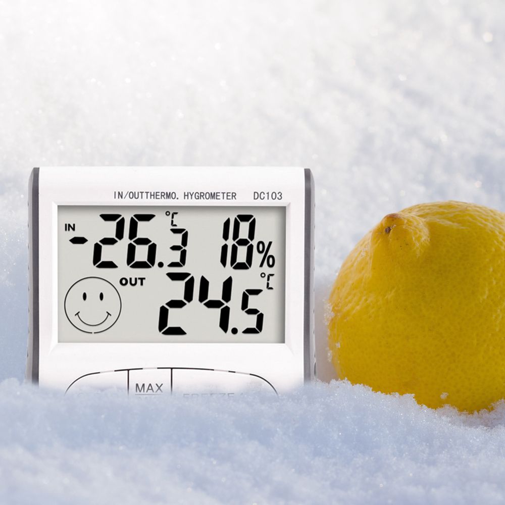 Digital Thermometer mit Aussenfühler Hygrometer Innen Temperatur Luftfeuchtigkeitmessgerät Messung Temperaturmessung Celsius Fahrenheit Retoo